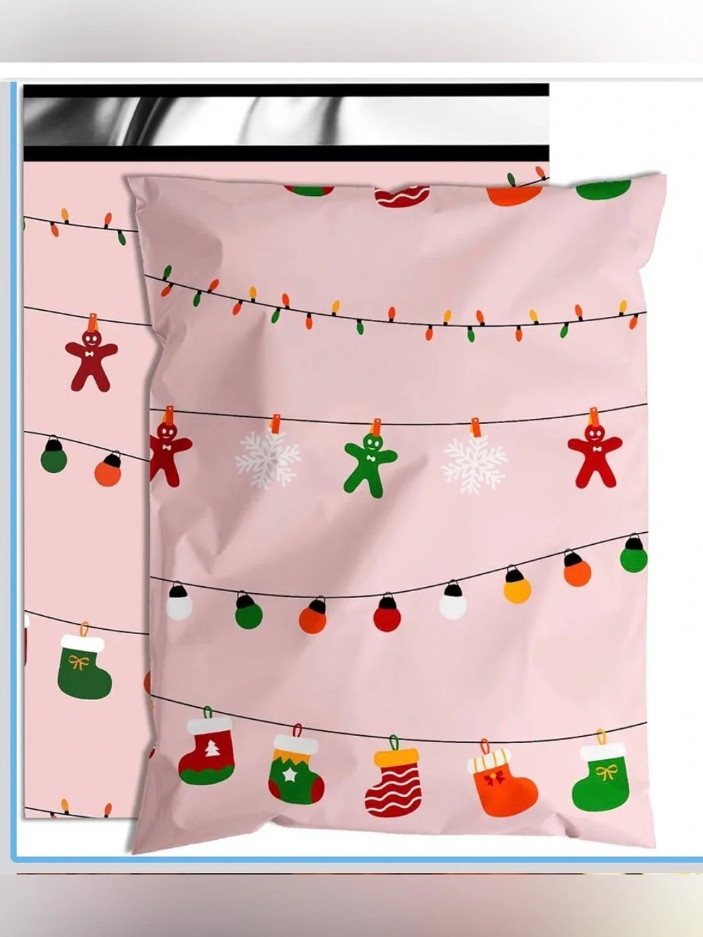Christmas Lights 20 Pack Poly Mailers 10 x 13 Inch Waterproof Non-padded